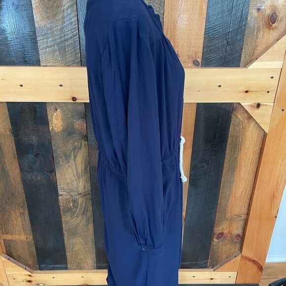 J Crew shift style long sleeved dress with drawstring waist and rope tie belt - Picture 5 of 6